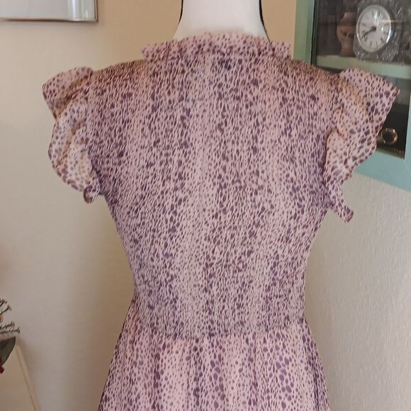 Sweet Rain Ruched Bodice Midi Dress. Cottagecore,Animal Print,Ethereal,Fairycore - Picture 8 of 13